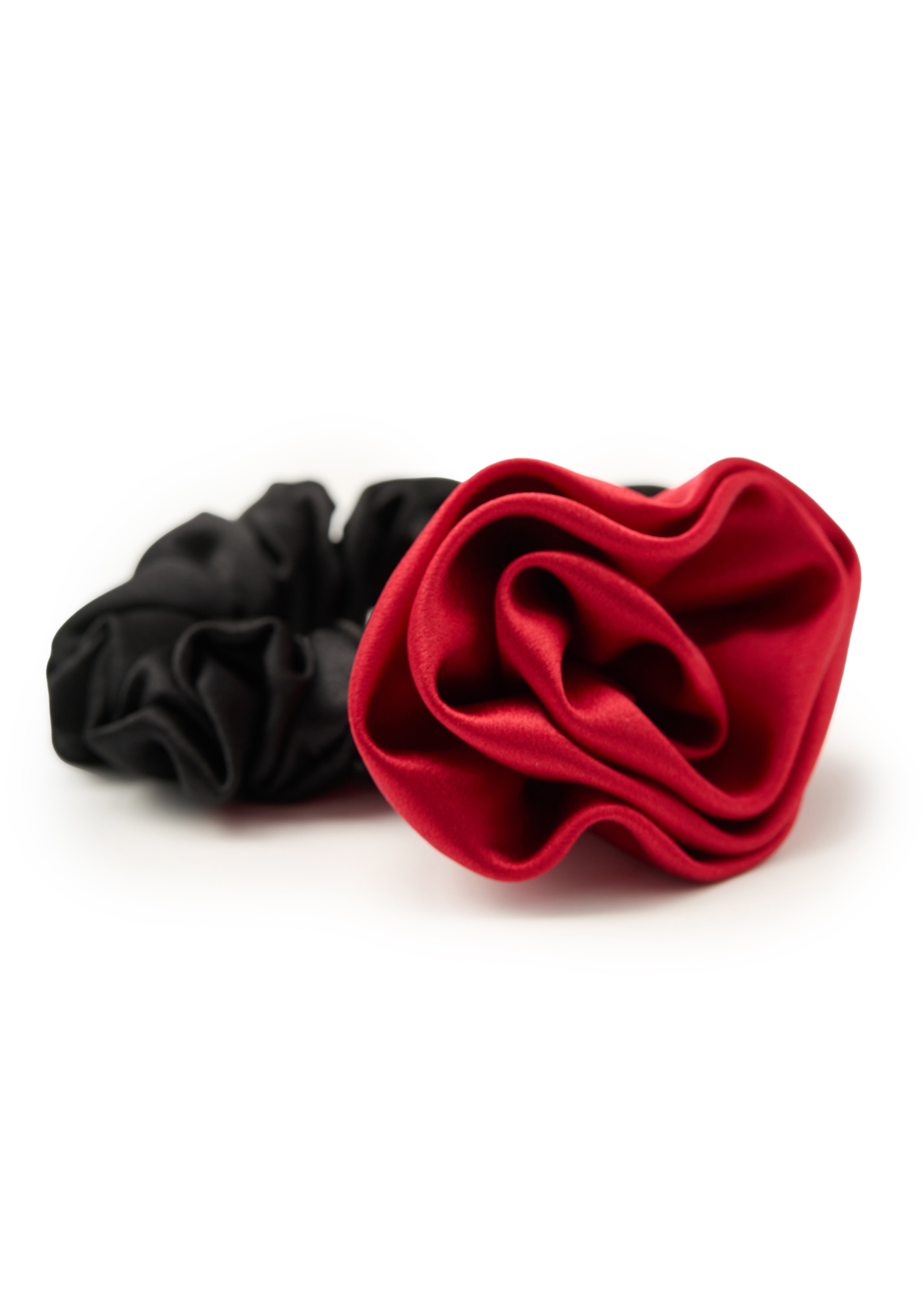 La Frida Rosa Silk Scrunchie - Red