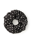 Petite Dot Silk Scrunchie - Black - Black - OLAH Ponytail Holders