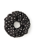 Petite Dot Silk Scrunchie - Black - Black - OLAH Ponytail Holders