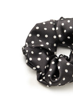 Petite Dot Silk Scrunchie - Black - Black - OLAH Ponytail Holders