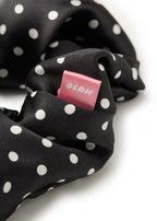 Petite Dot Silk Scrunchie - Black - Black - OLAH Ponytail Holders