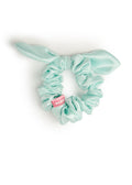Bunny Ear Silk Hair Tie Scrunchie - Blue