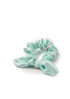 Bunny Ear Silk Hair Tie Scrunchie - Blue