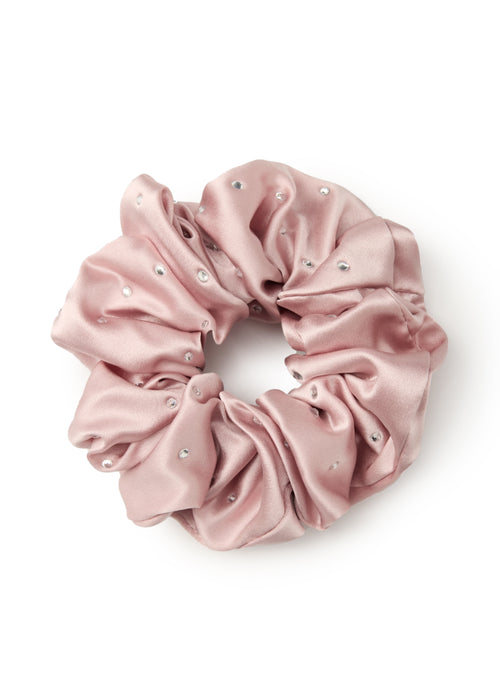 Crystal Twinkle Silk Scrunchie - Pink - Pink - OLAH Ponytail Holders