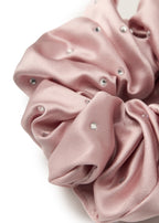 Crystal Twinkle Silk Scrunchie - Pink