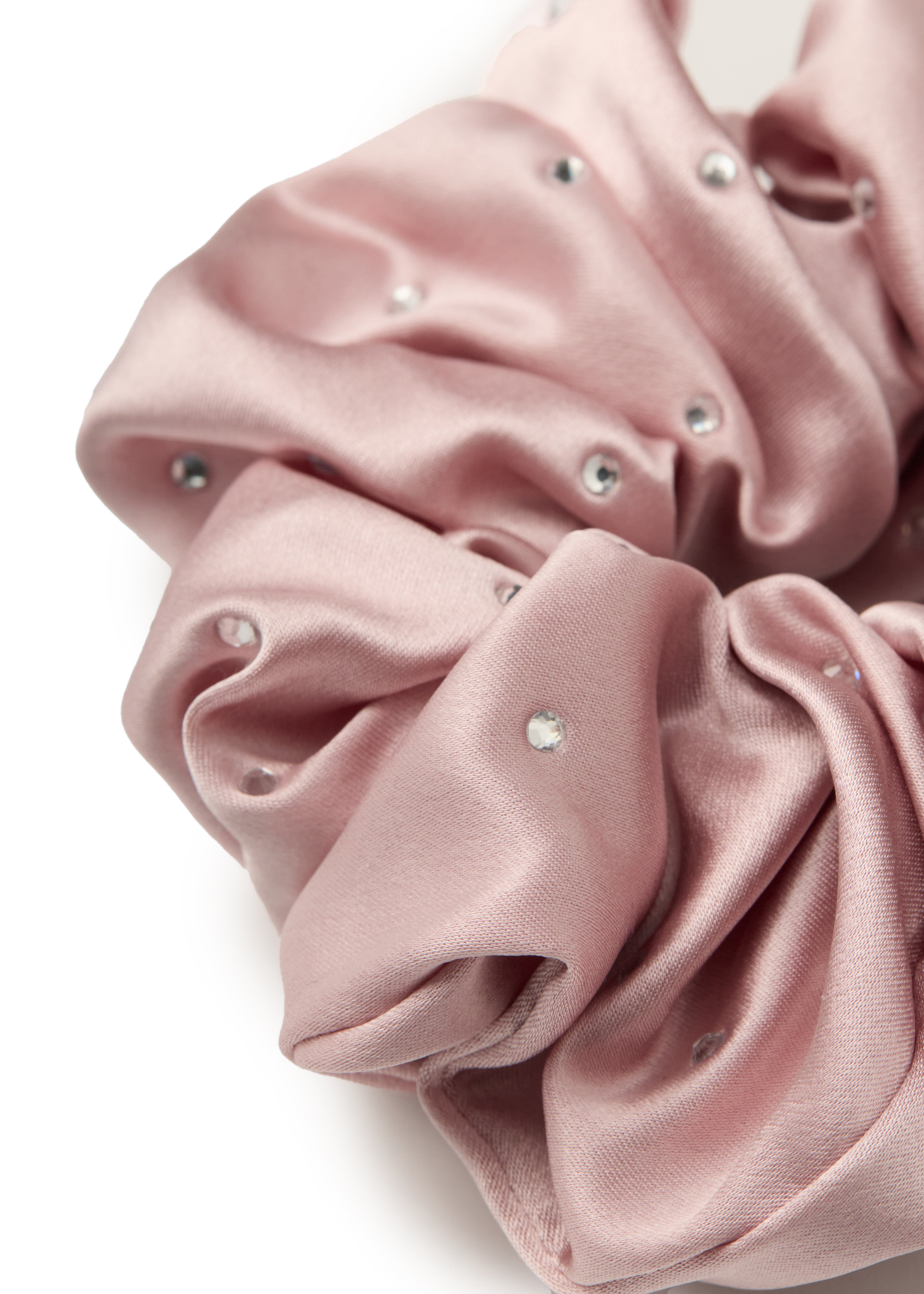 Crystal Twinkle Silk Scrunchie - Pink