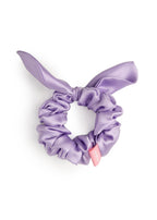 Bunny Ear Silk Hair Tie Scrunchie - Purple