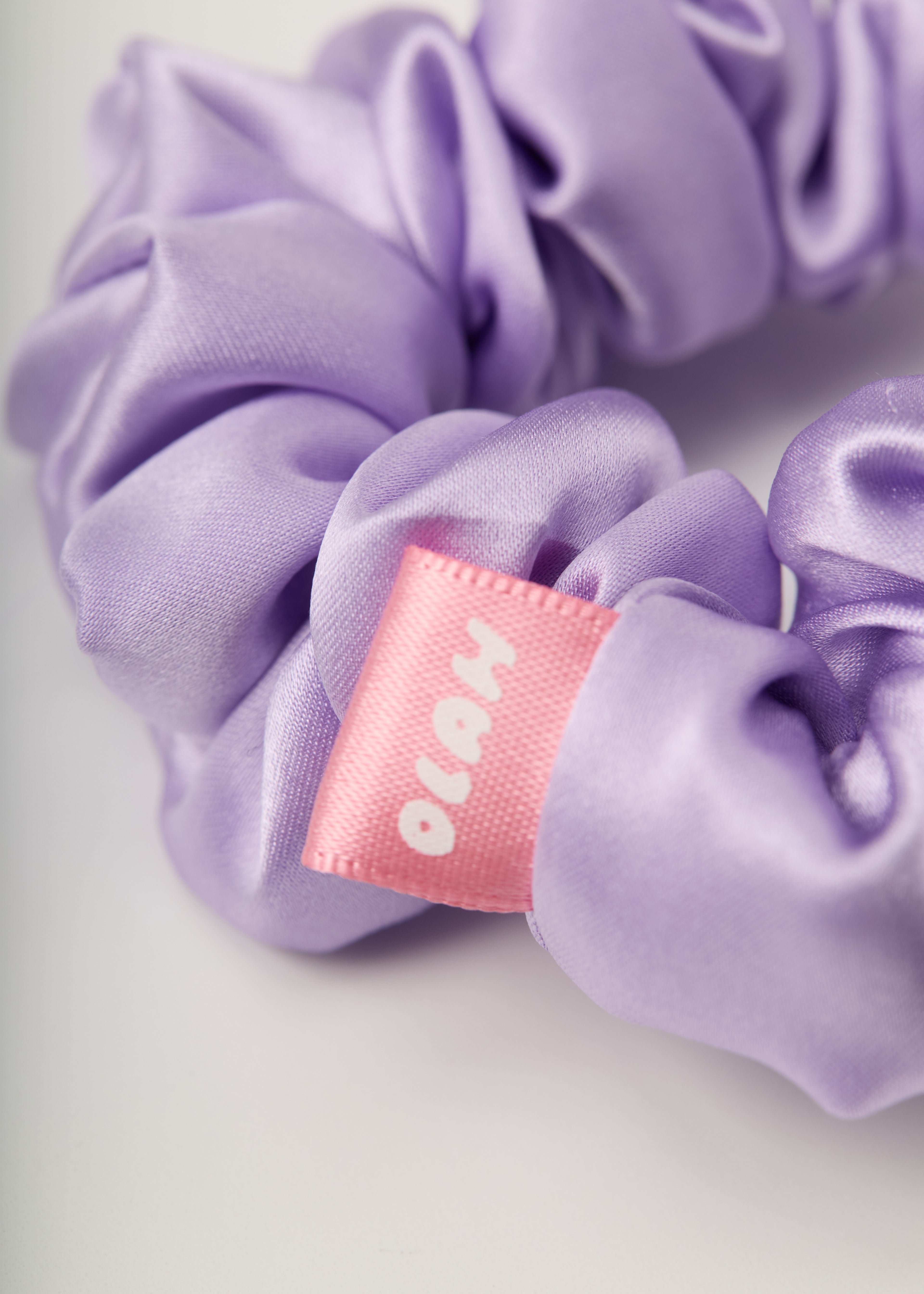 Bunny Ear Silk Hair Tie Scrunchie - Purple