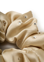 Crystal Twinkle Silk Scrunchie - Champagne - Beige - OLAH Ponytail Holders