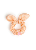 Bunny Ear Silk Hair Tie Scrunchie - Apricot