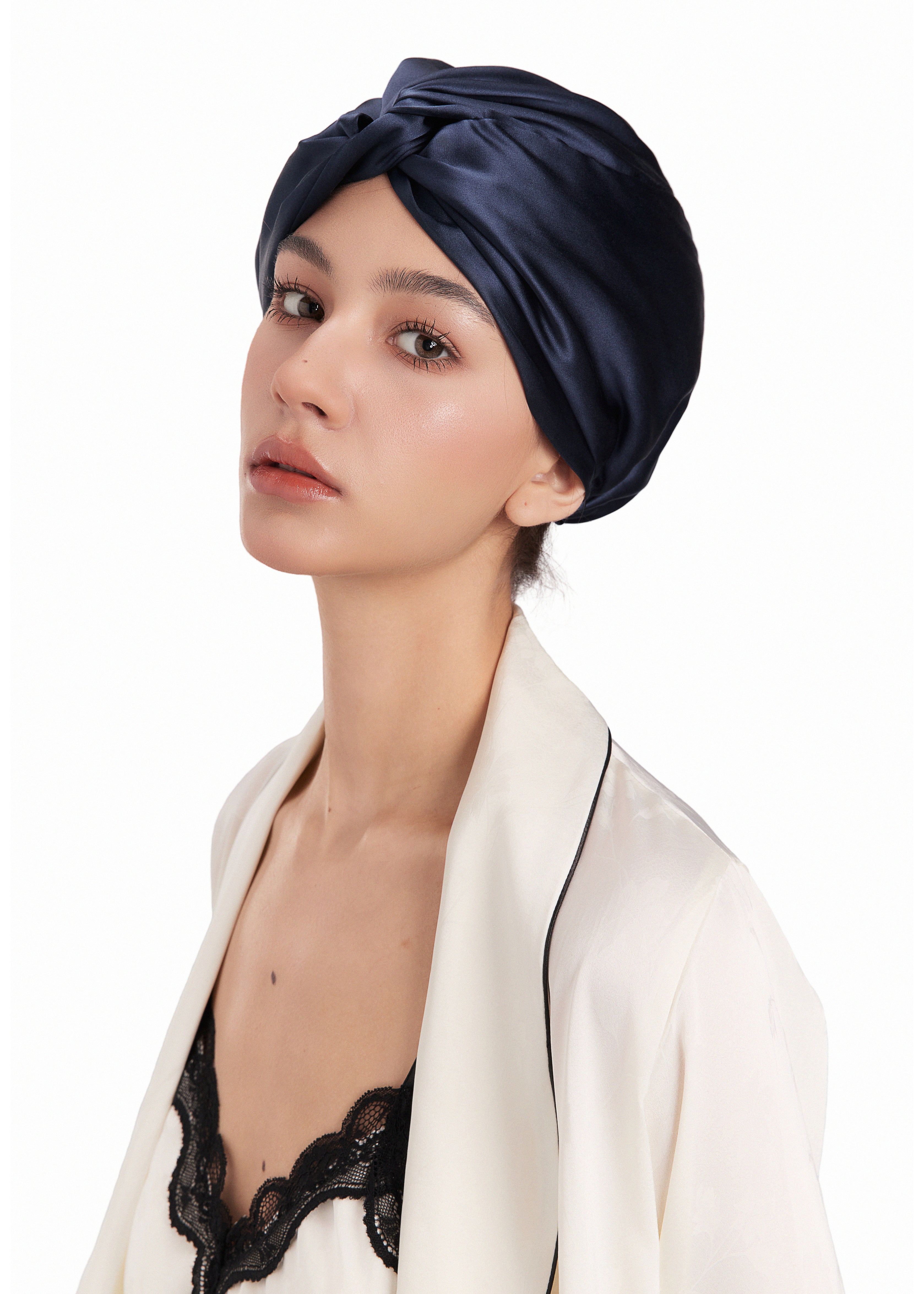 Silk Bonnet - Navy