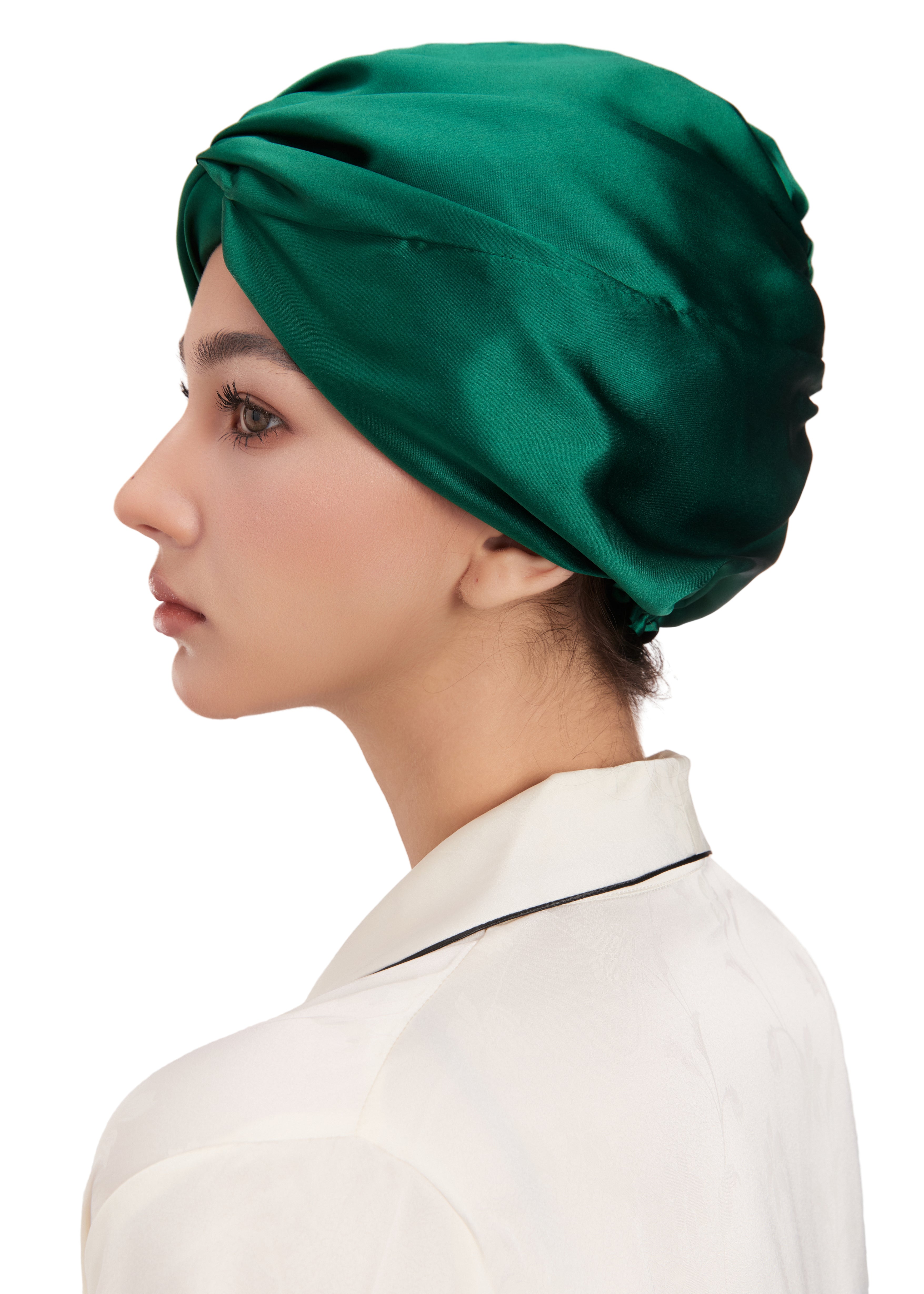 Silk Bonnet - Dark Green