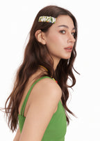 Tulip Silk Hair Barrette Clip - Beige