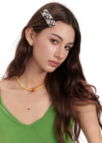 Cordellia Silk Hair Barrette Clip - Beige