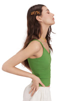 Leopard Silk Hair Barrette Clip - Brown