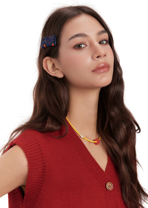 Celestia Silk Hair Barrette Clip - Blue