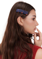 Celestia Silk Hair Barrette Clip - Blue