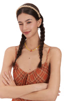 Scrunched Silk Skinny Headband - Apricot - Beige - OLAH Headbands