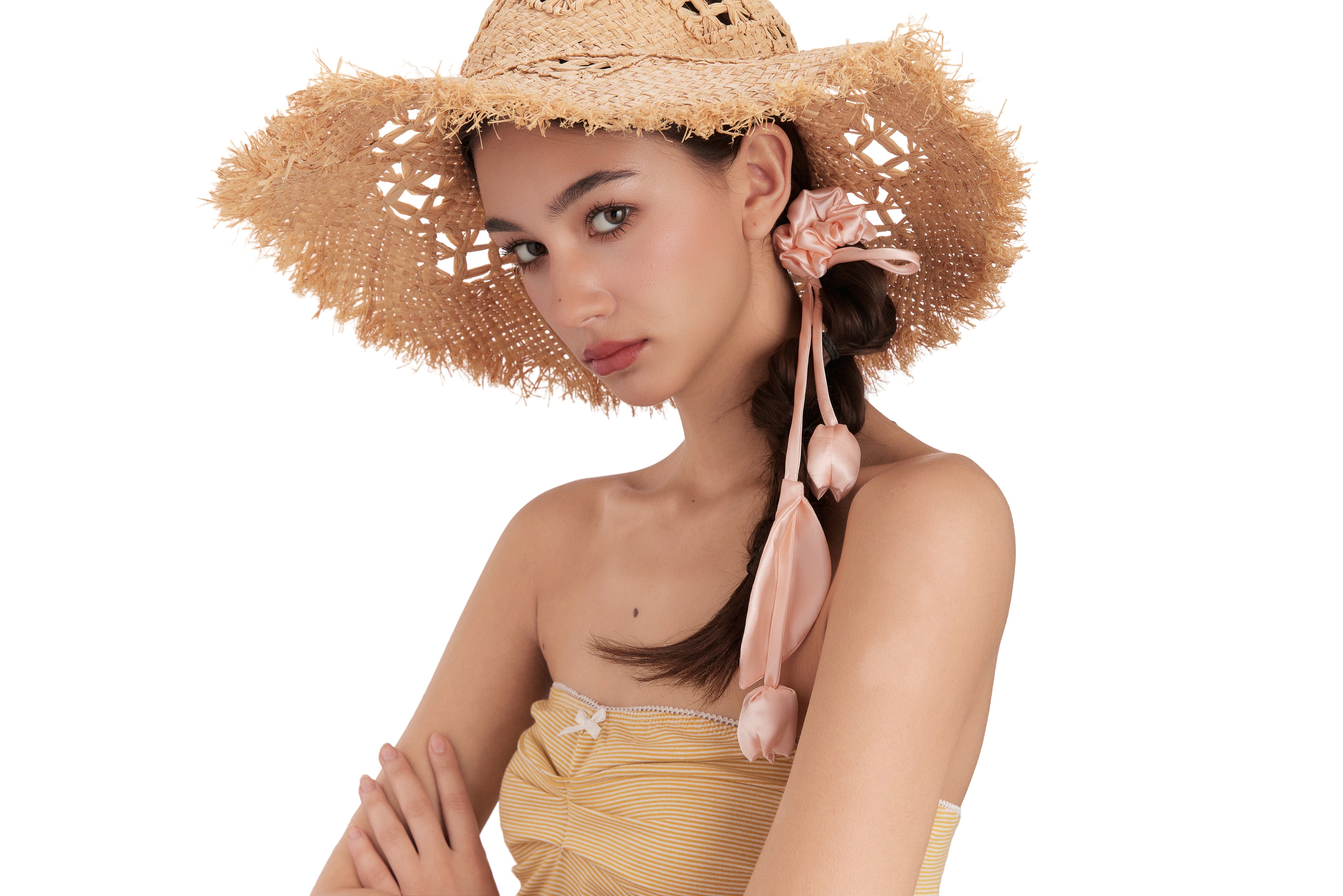 Tulip Silk Hair Tie Scrunchie - Pink