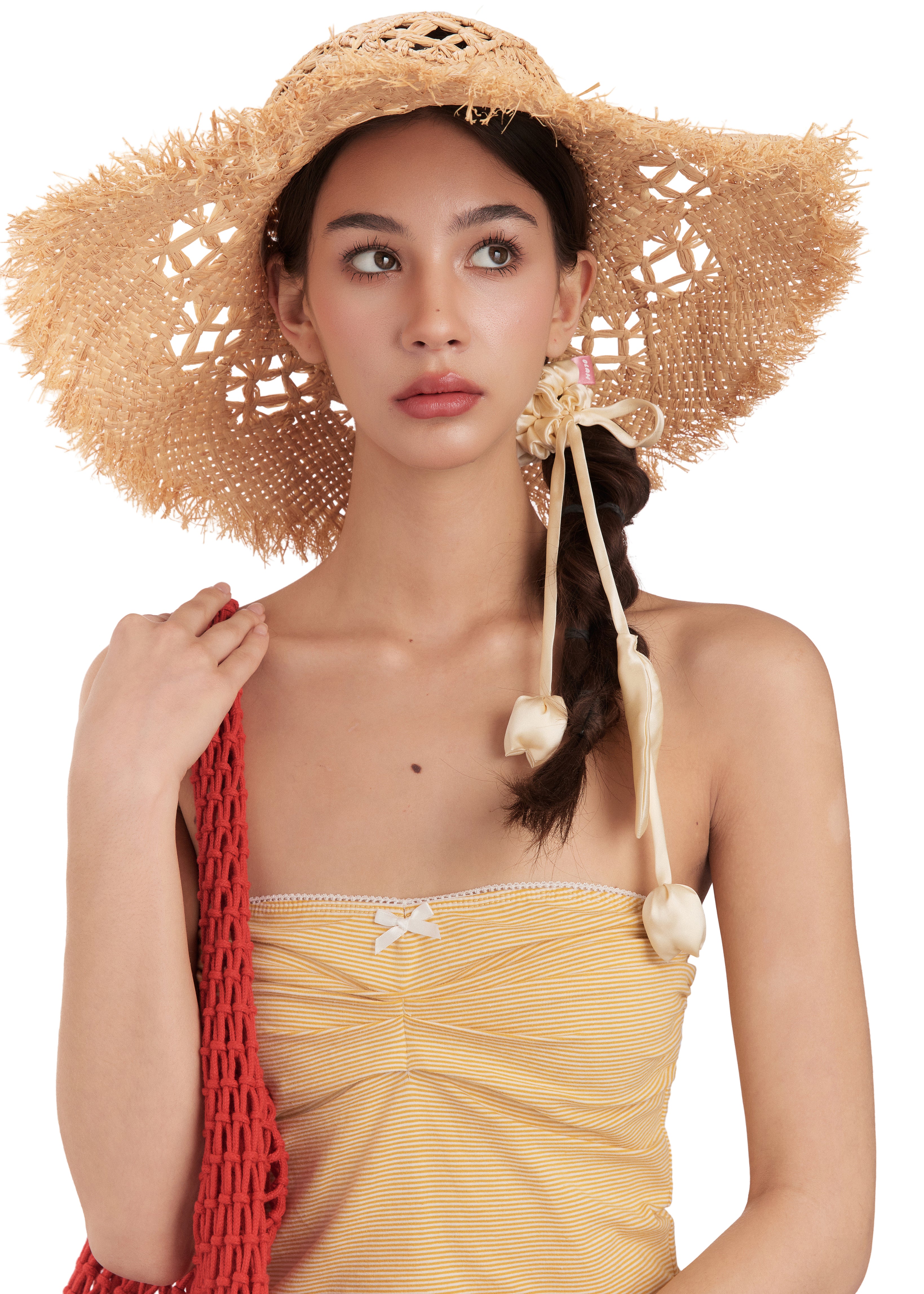 Tulip Silk Hair Tie Scrunchie - Champagne