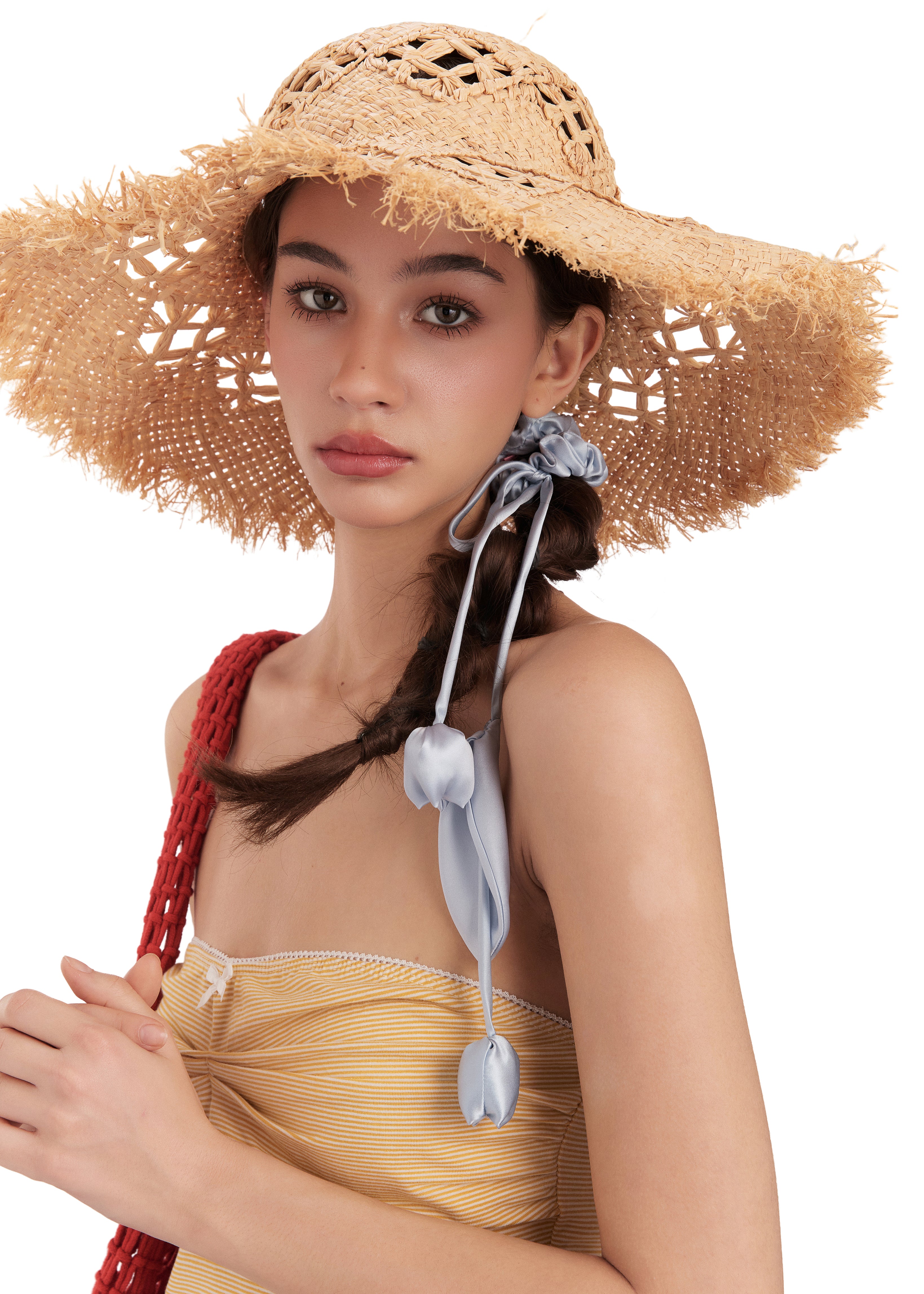 Tulip Silk Hair Tie Scrunchie - Baby Blue