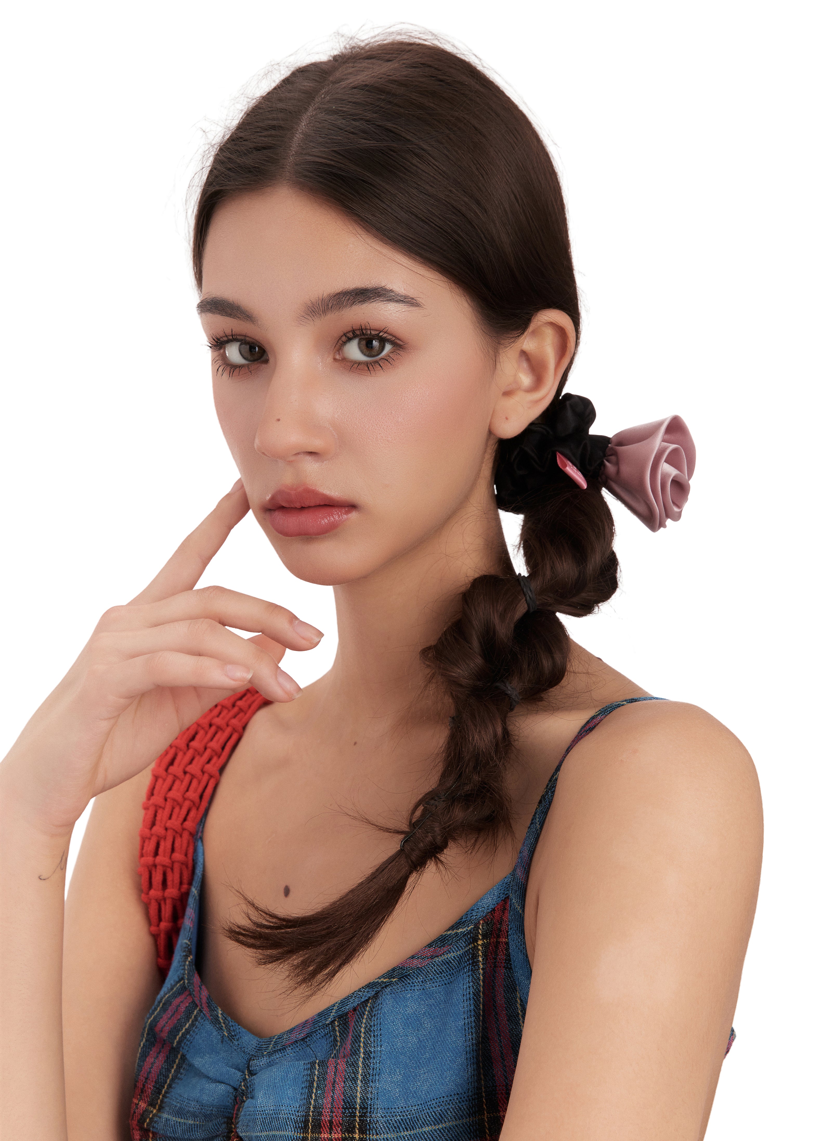 La Frida Rosa Silk Scrunchie - Mauve