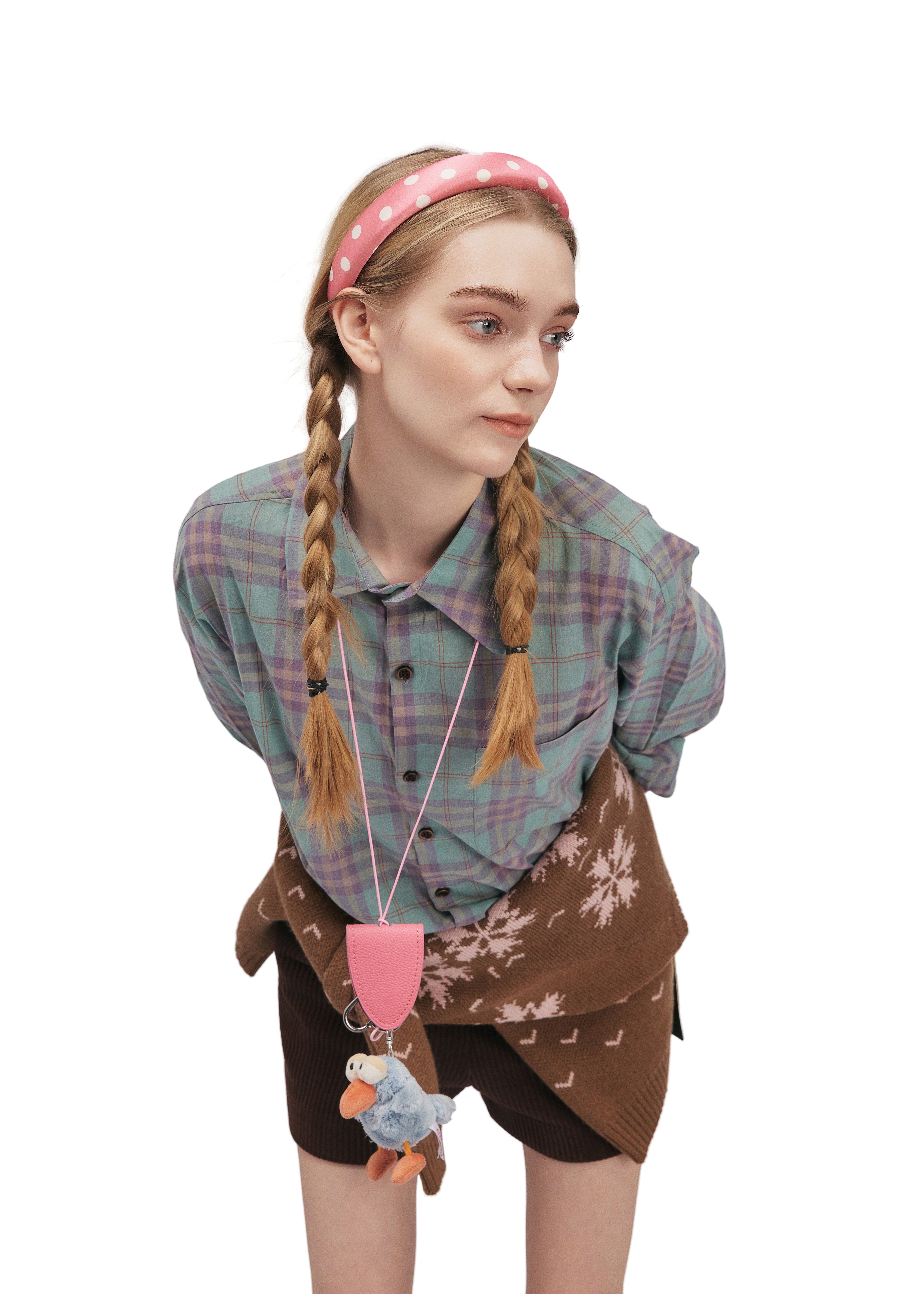 Polka Dot Silk Headband - Pink