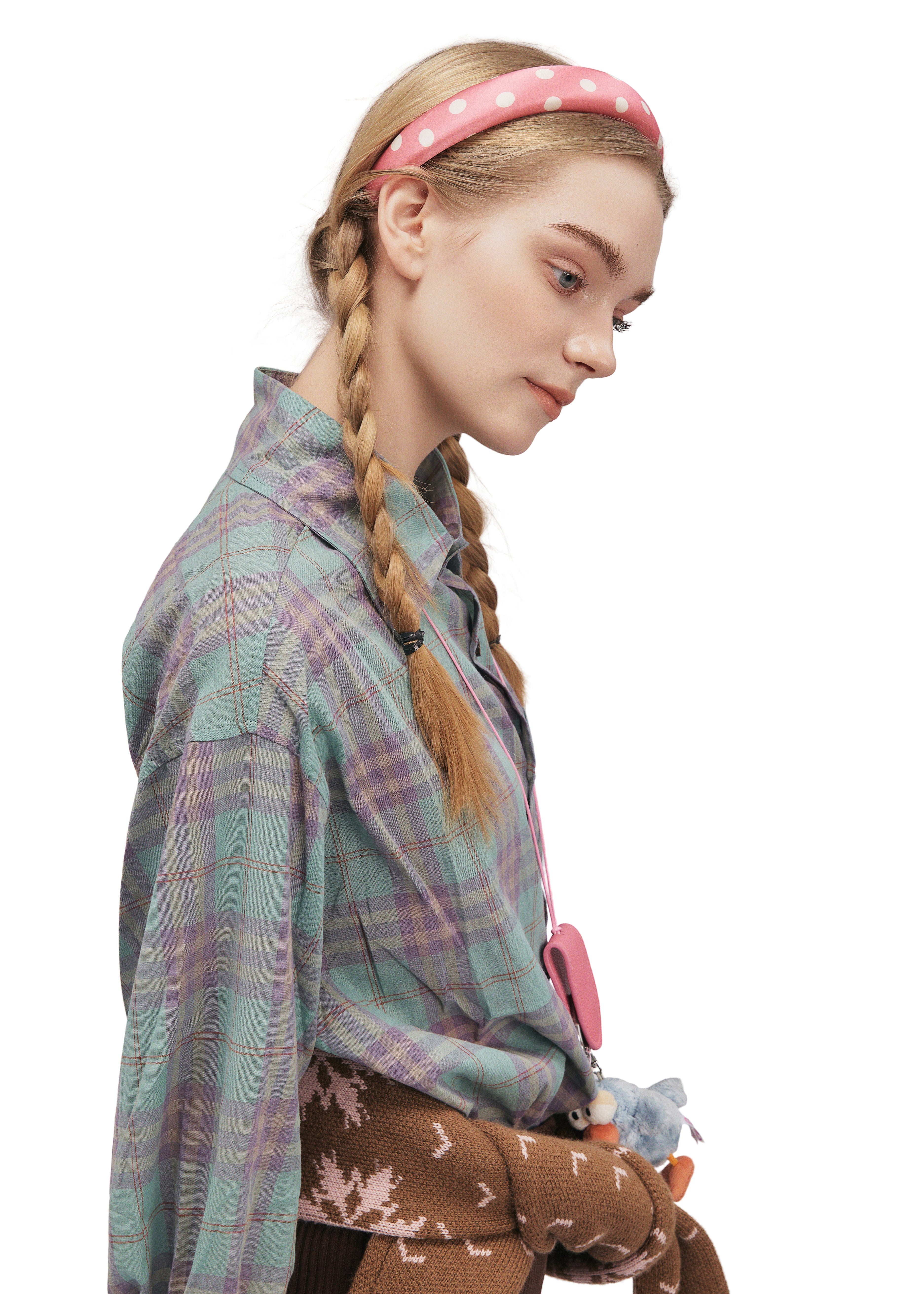 Polka Dot Silk Headband - Pink