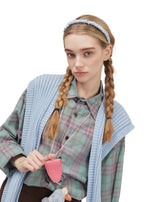 Scrunched Silk Skinny Headband - Blue - Blue - OLAH Headbands