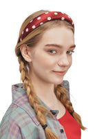 Polka Dot Silk Headband - Red - Red - OLAH Headbands