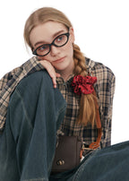 Crystal Twinkle Silk Scrunchie - Red