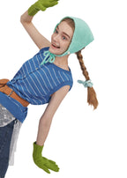 Bunny Ear Silk Hair Tie Scrunchie - Blue