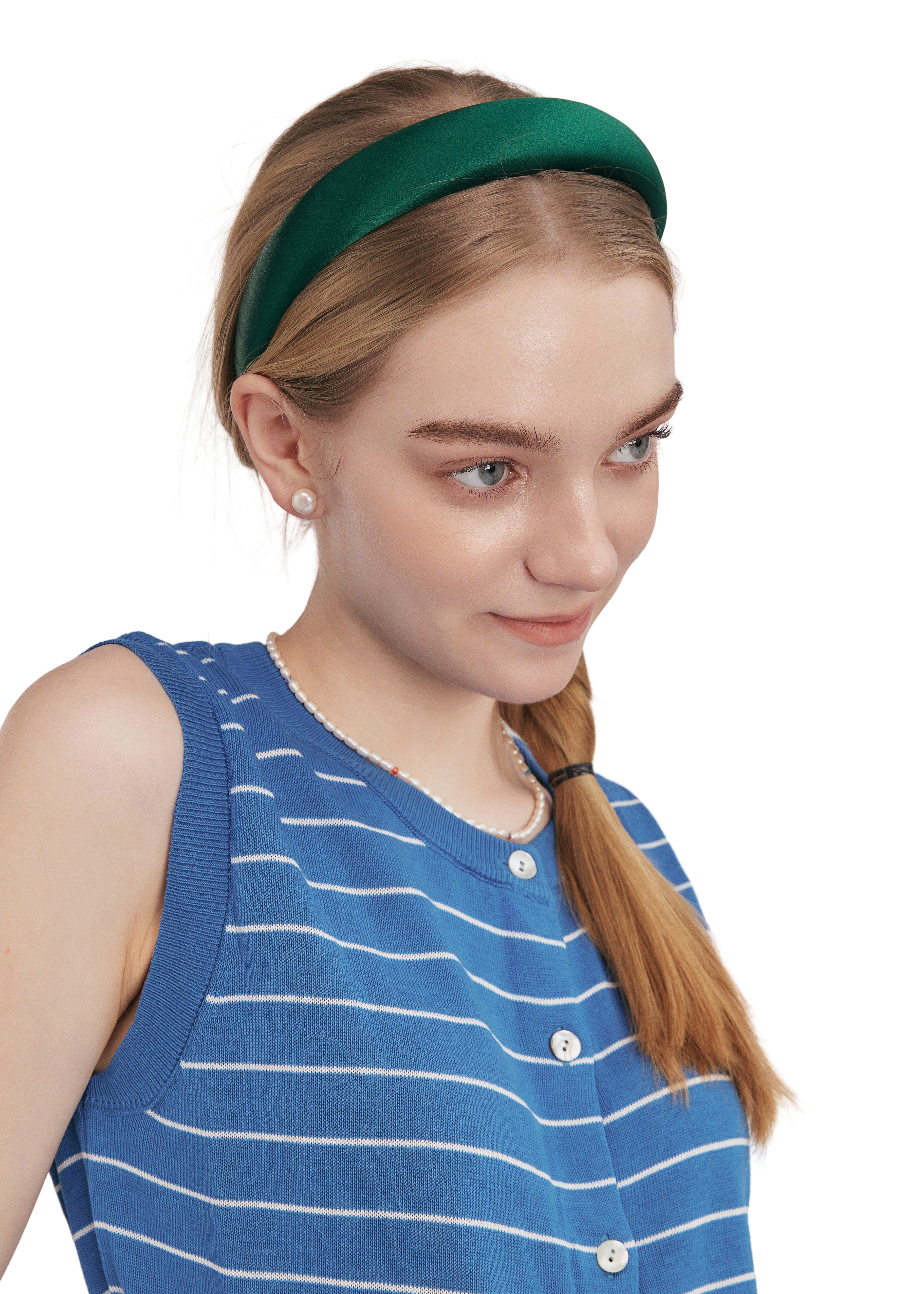 The Essential Silk Headband - Dark Green