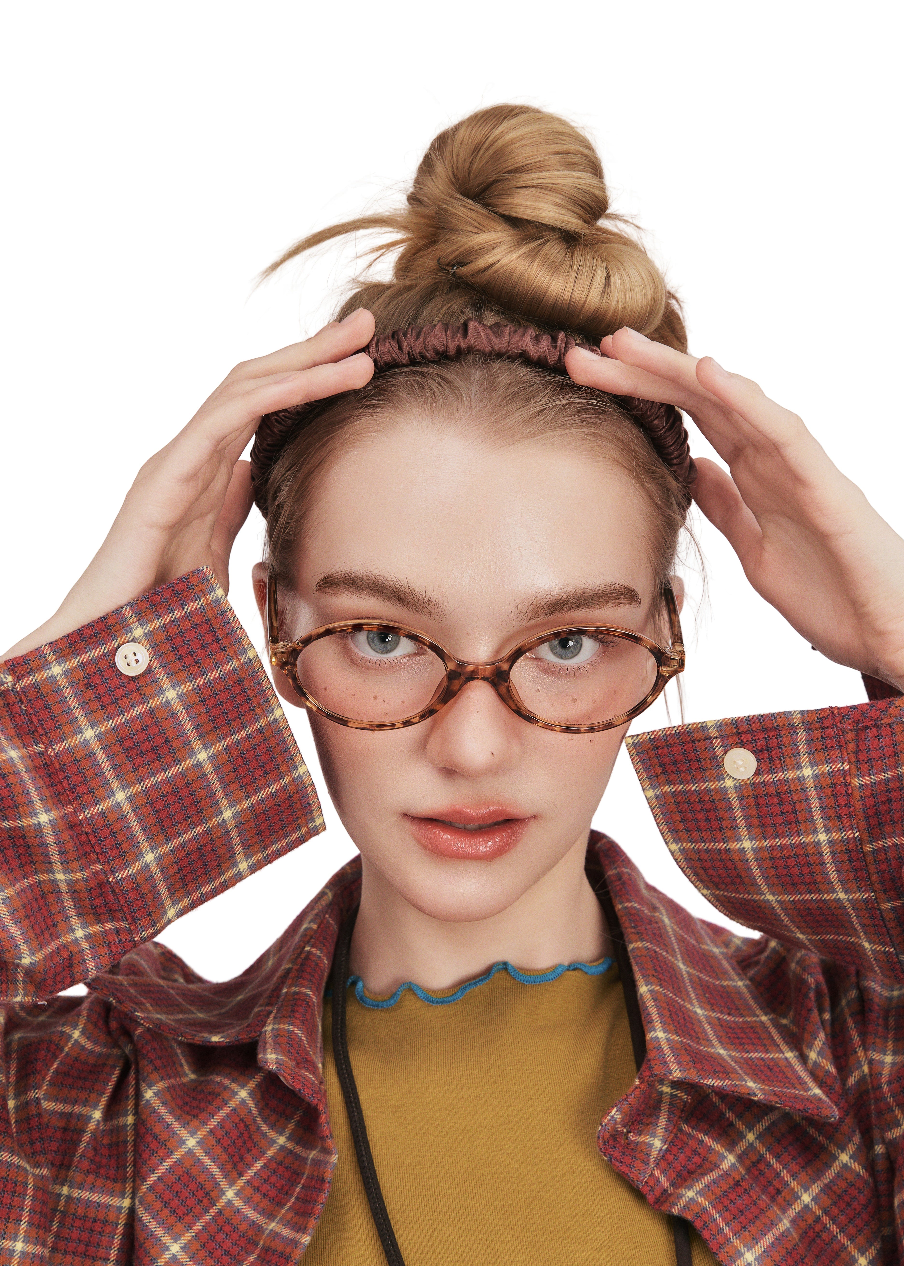 Scrunched Silk Skinny Headband - Coffee