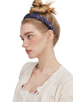 Celestia Dots Silk Headband - Blue