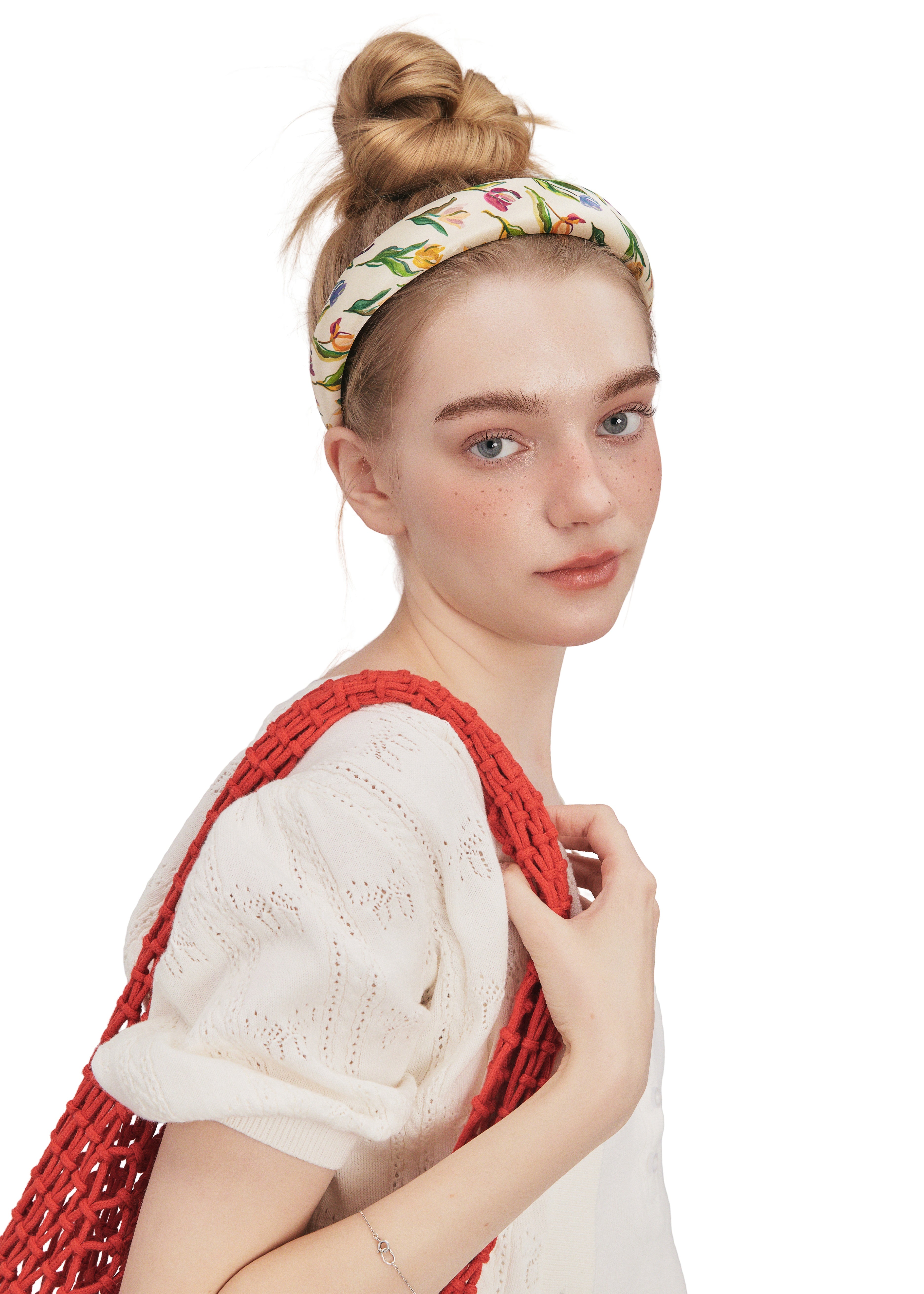 Tulip Silk Headband - Cream