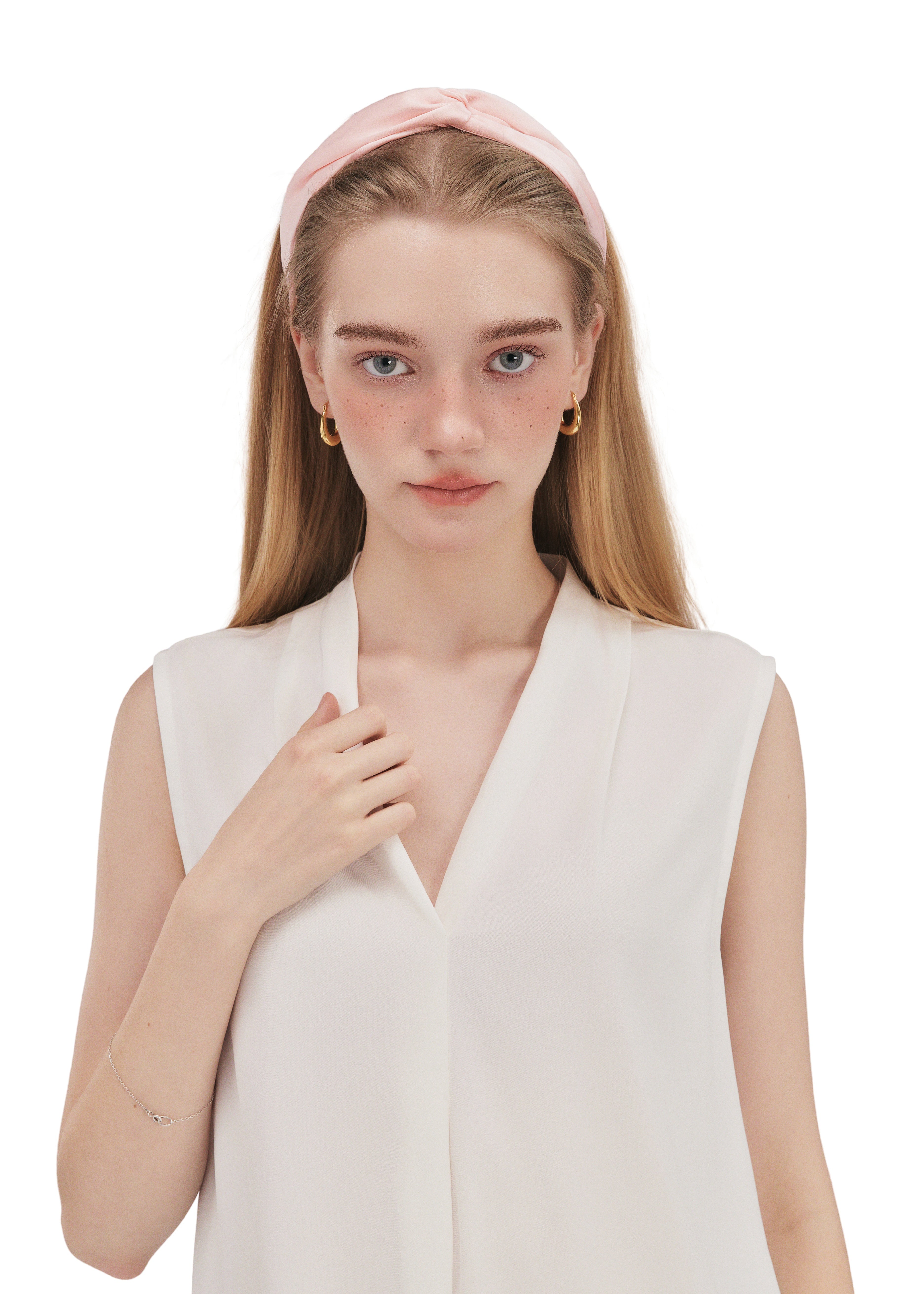 Silk Twisted Hairband - Pink