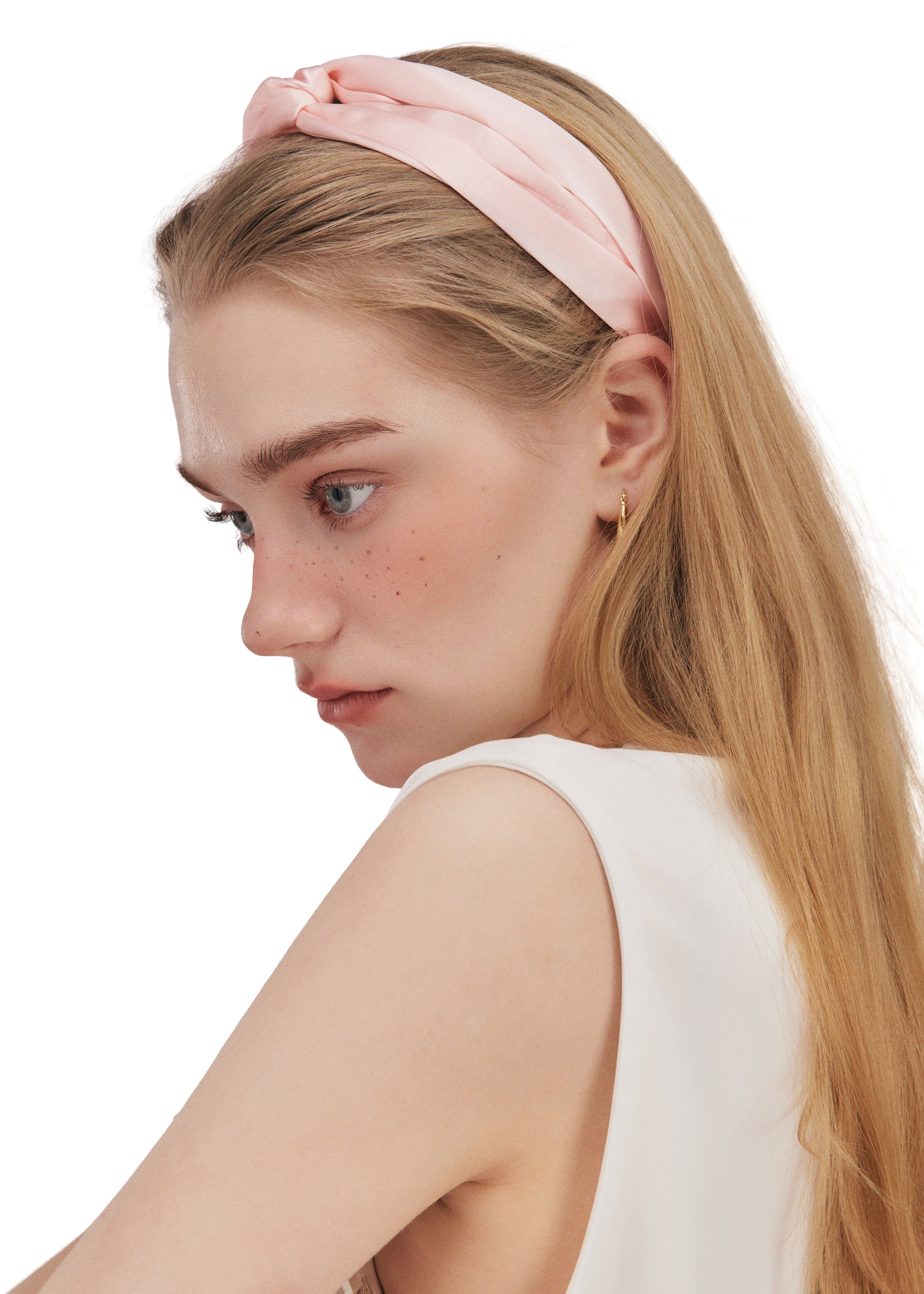 Silk Twisted Hairband - Pink