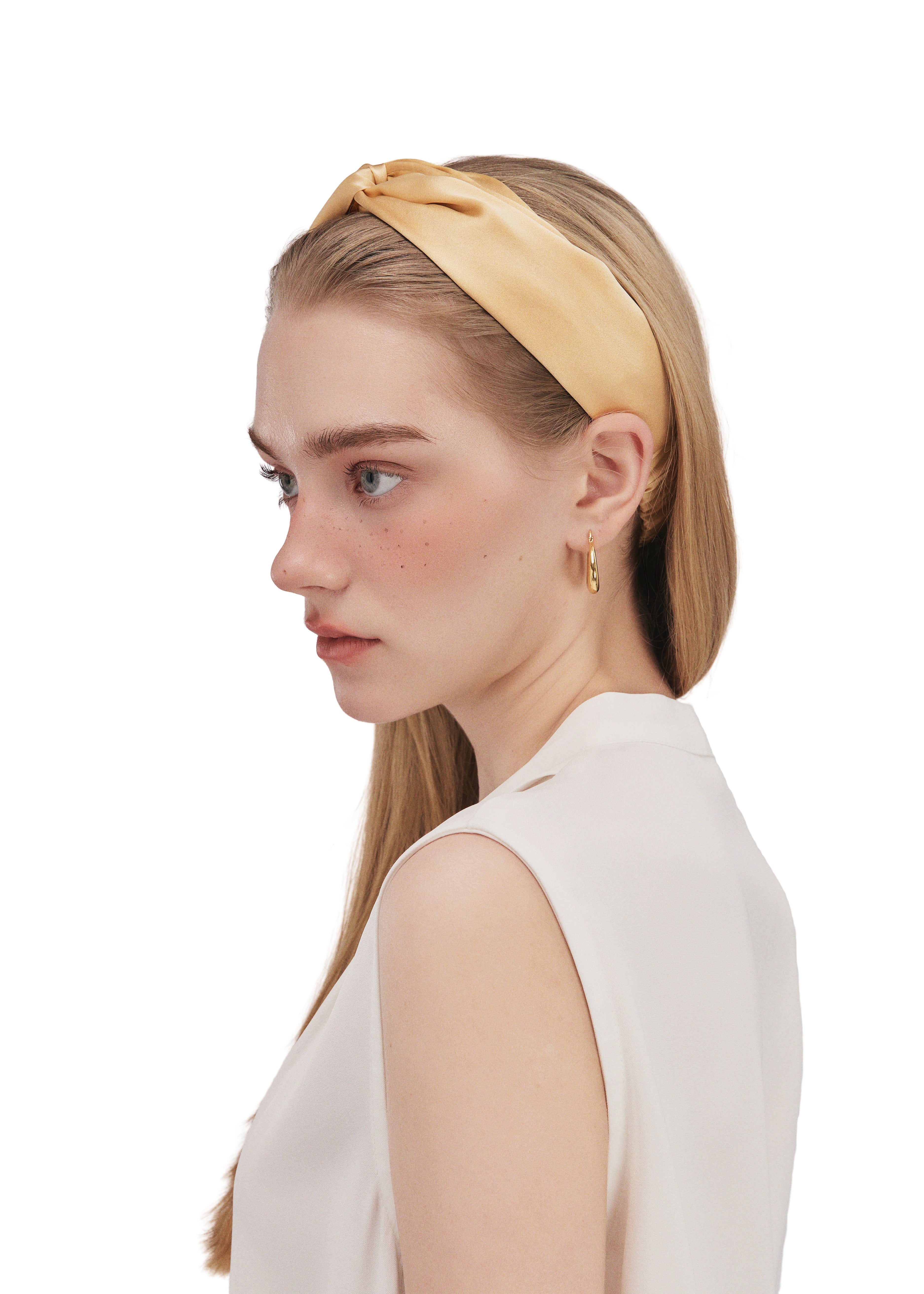 Silk Twisted Hairband - Champagne