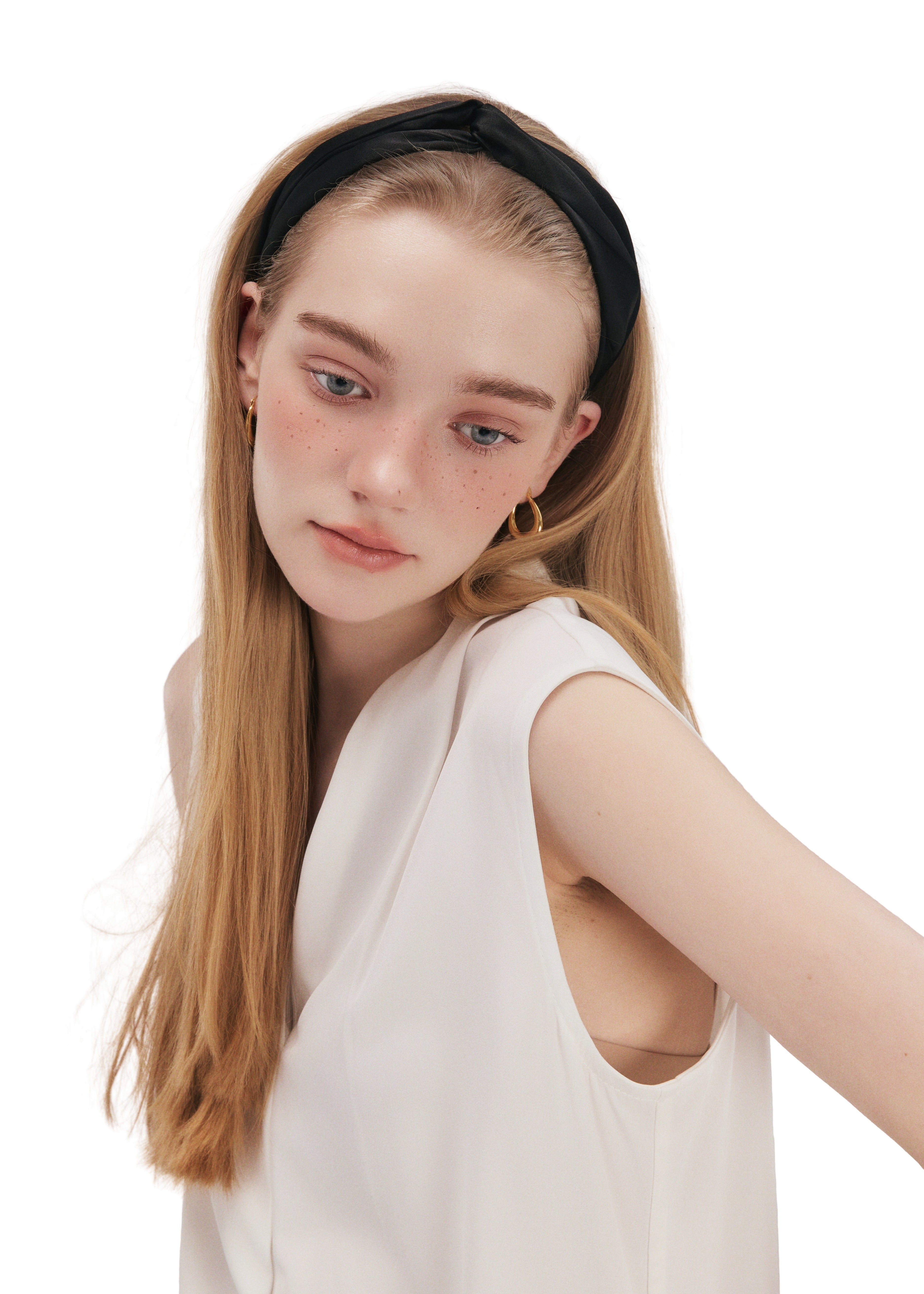 Silk Twisted Hairband - Black