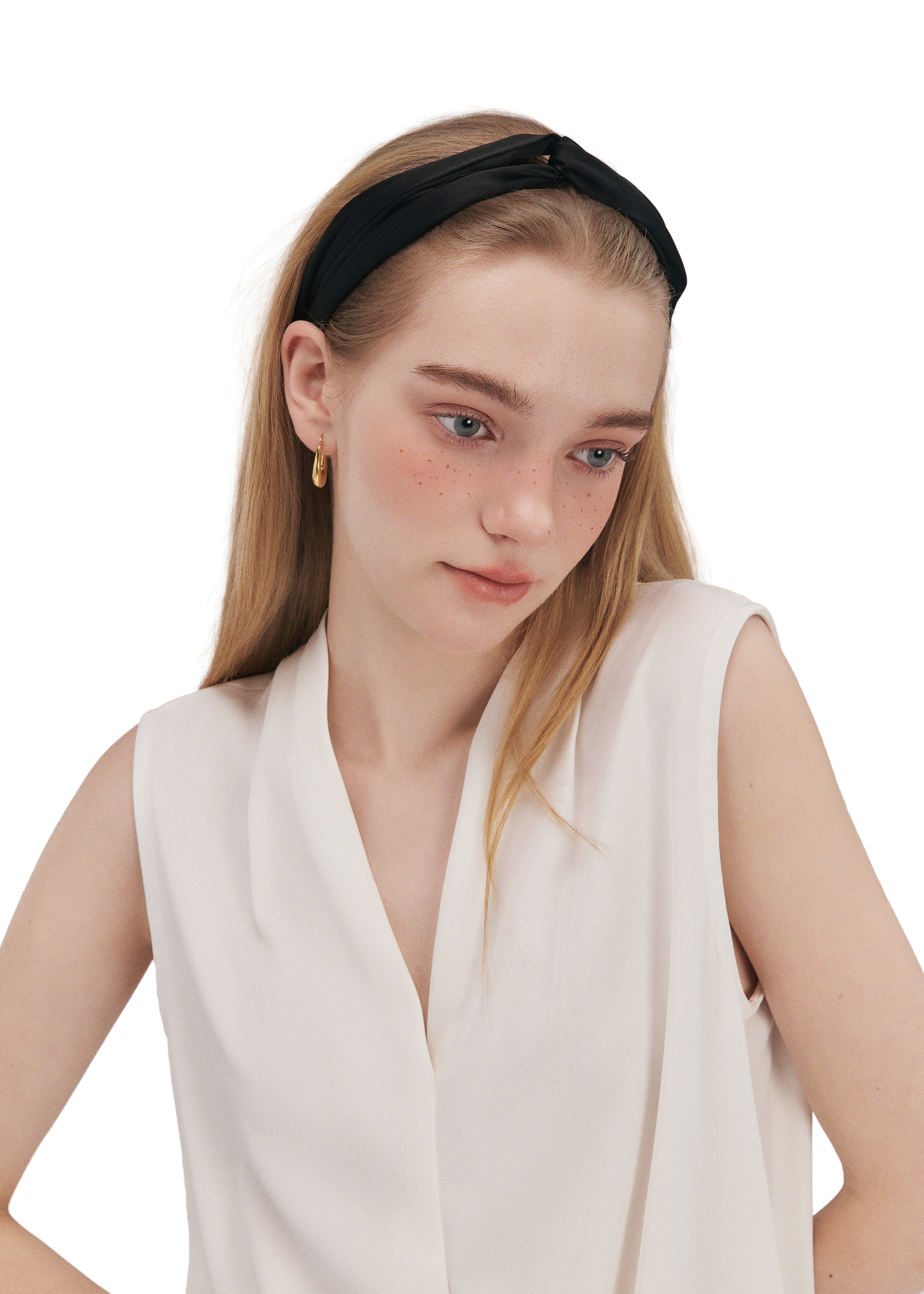 Silk Twisted Hairband - Black