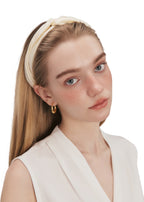 Silk Twisted Hairband - Beige - Beige - OLAH Hair Bands