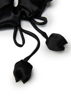 Tulip Silk Hair Tie Scrunchie - Black - Black - OLAH Ponytail Holders