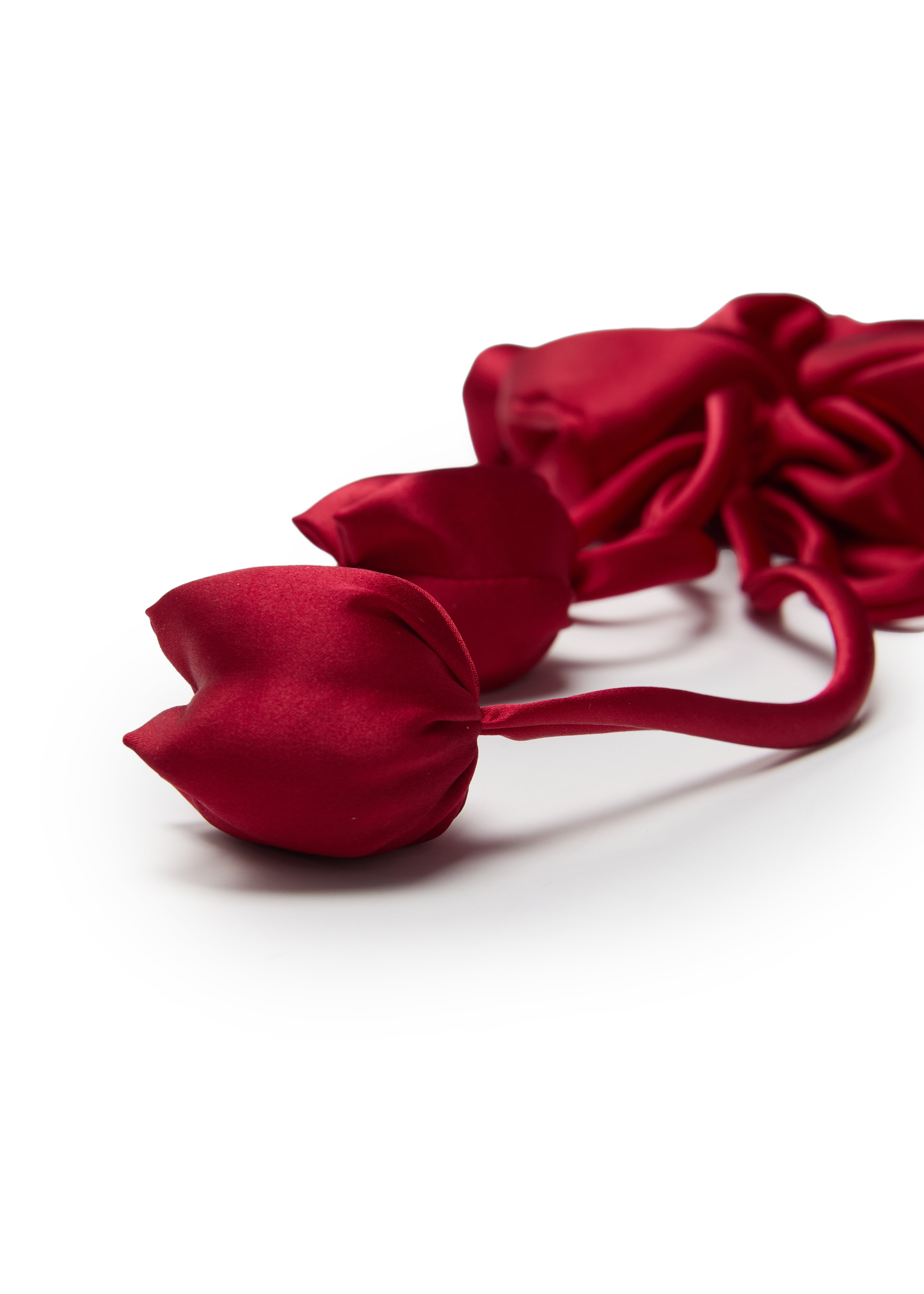 Tulip Silk Hair Tie Scrunchie - Rouge