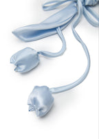 Tulip Silk Hair Tie Scrunchie - Baby Blue - Baby Blue - OLAH Ponytail Holders
