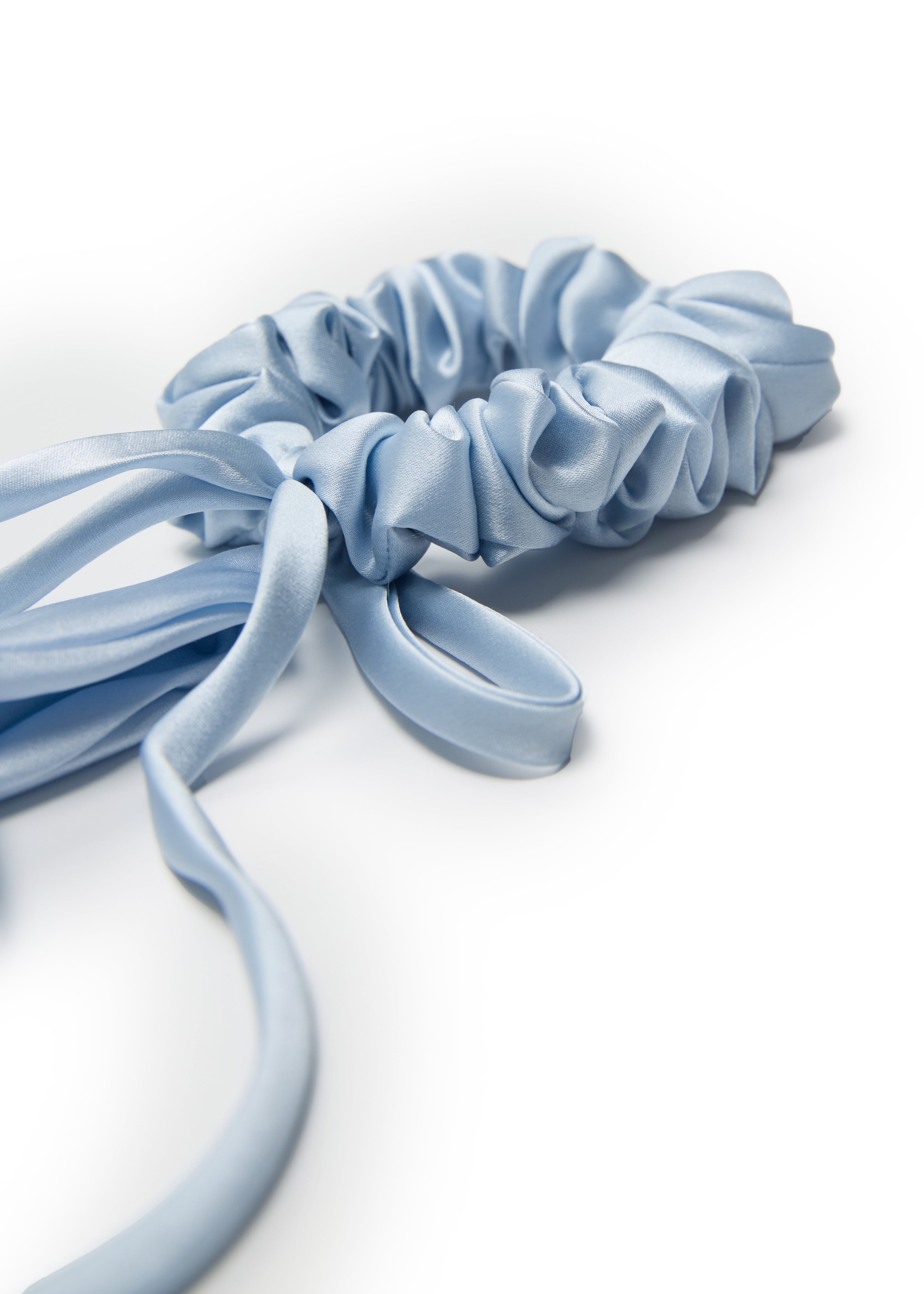Tulip Silk Hair Tie Scrunchie - Baby Blue