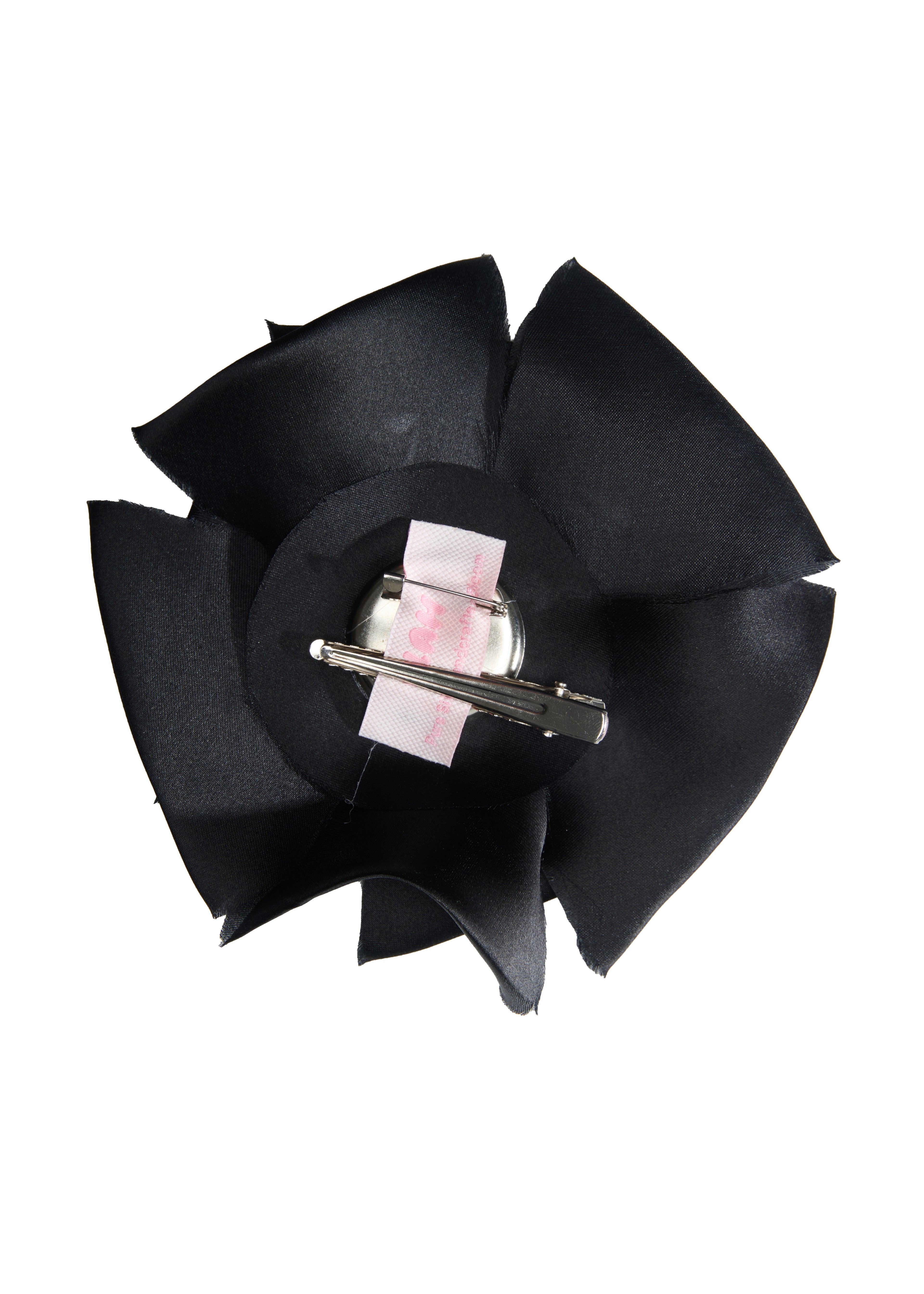 Olah Bloom Silk Flower Pin - Midnight Camellia