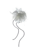 Olah Bloom Silk Flower Pin - Feather Ivory