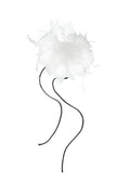 Olah Bloom Silk Flower Pin - Feather Ivory