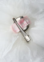 Olah Bloom Silk Flower Pin - Feather Ivory